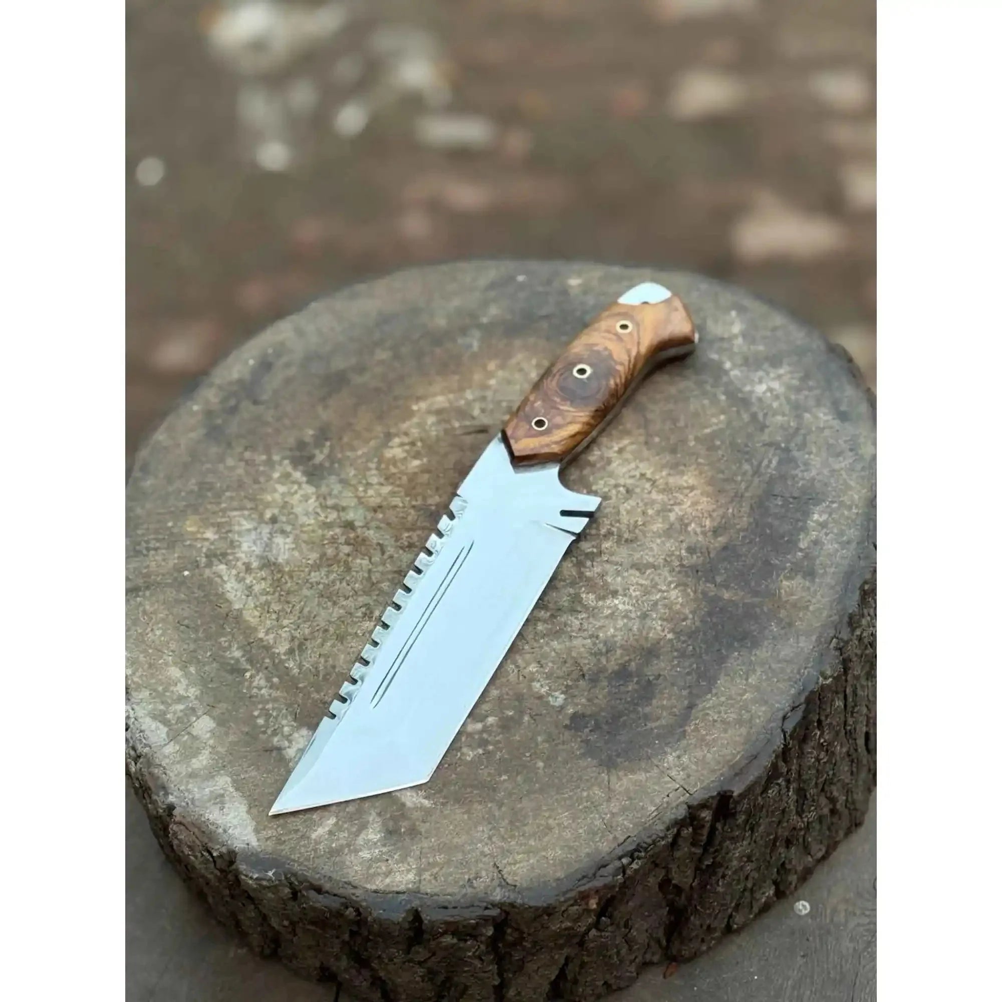 Stainless Steel Tracker Knife with Rosewood Handle | Full Tang Outdoor Knife