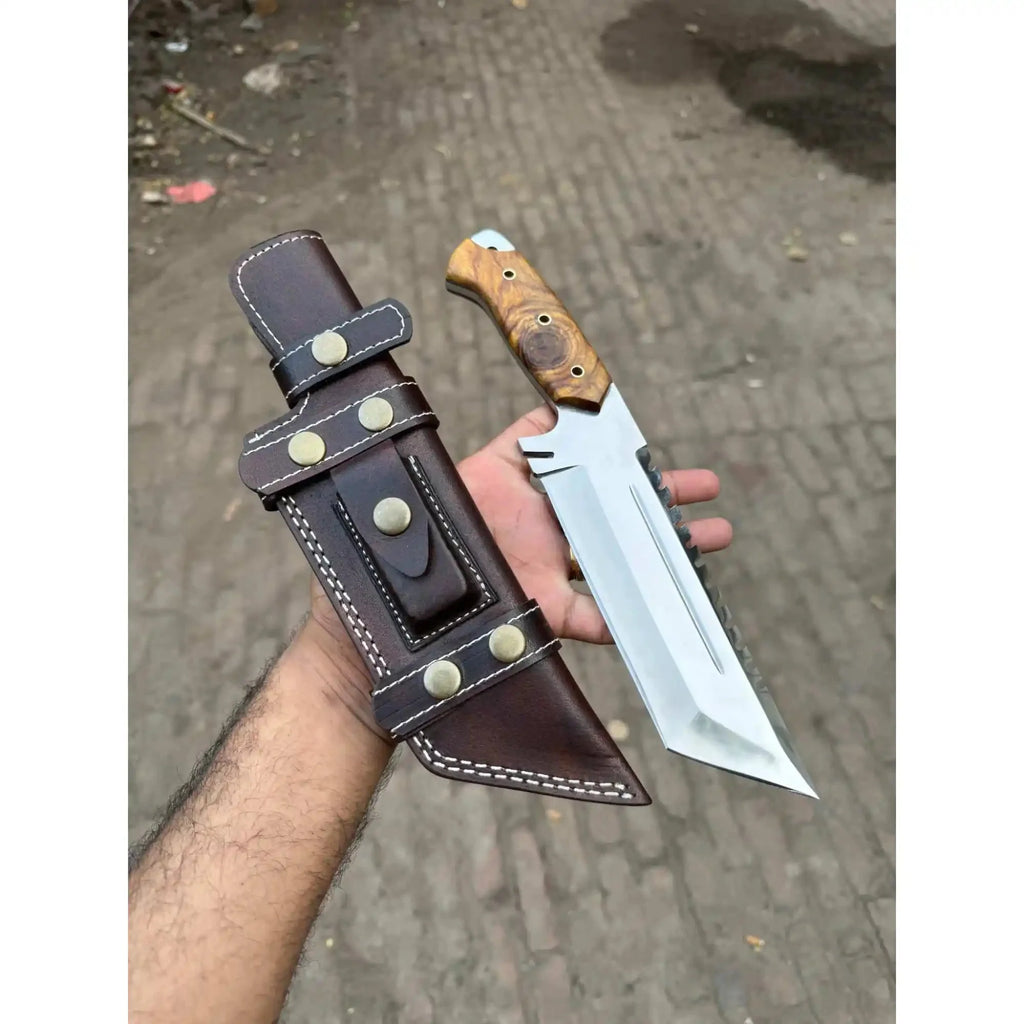 Stainless Steel Tracker Knife with Rosewood Handle | Full Tang Outdoor Knife