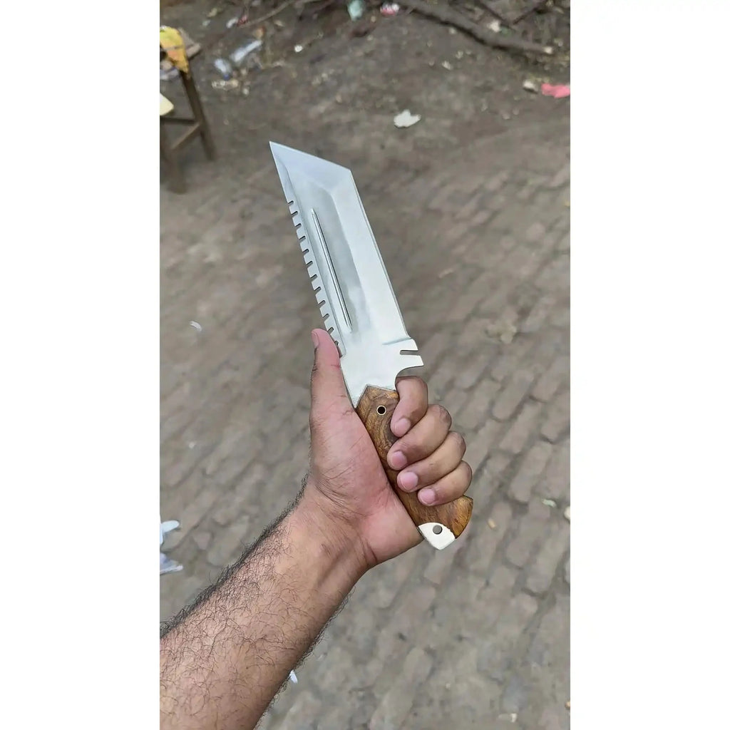 Stainless Steel Tracker Knife with Rosewood Handle | Full Tang Outdoor Knife