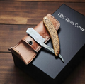 Barbers Razor – Damascus Steel Straight Edge Razor with Laser Engraved Walnut Handle