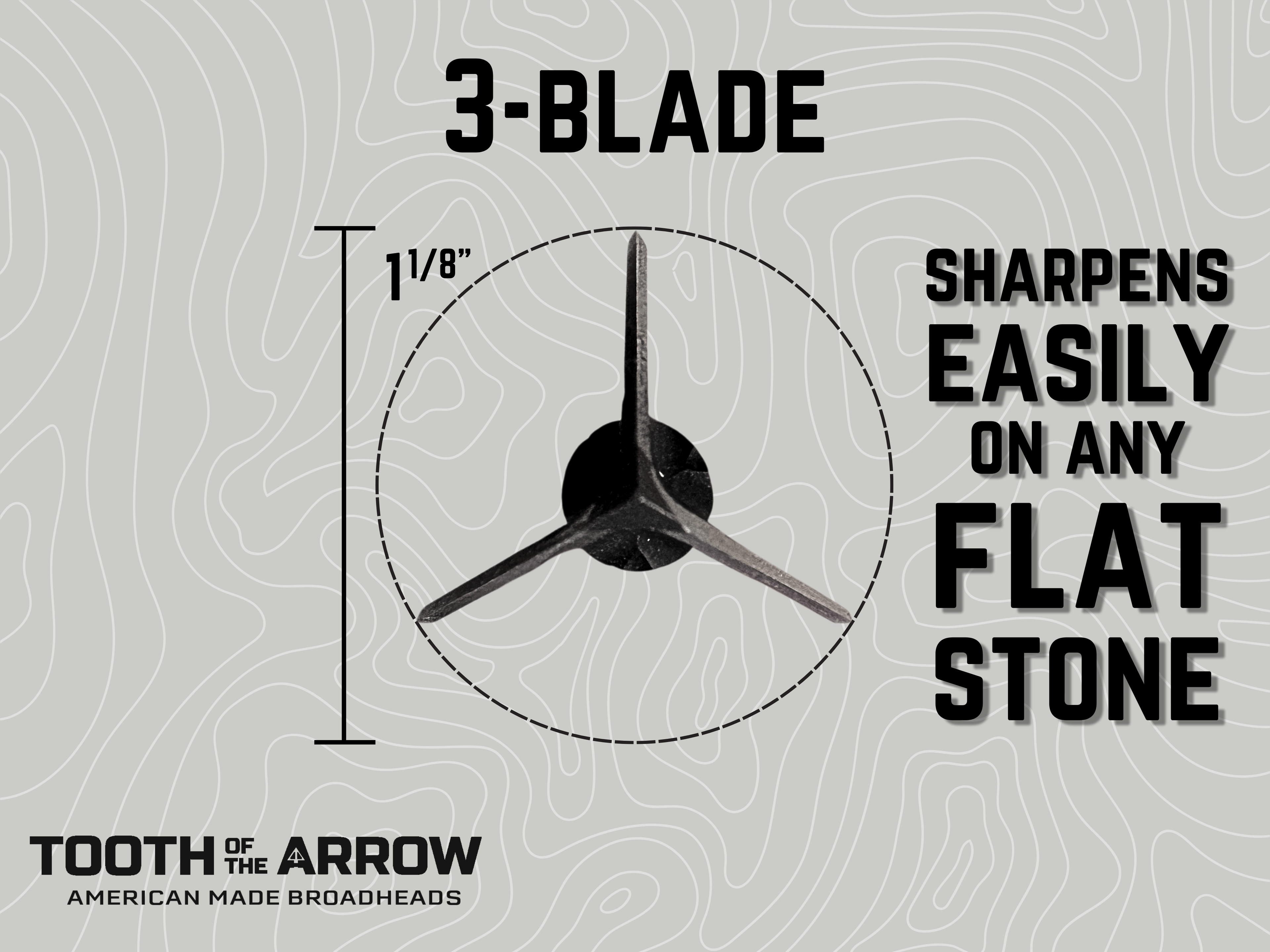 TOTA | 125 grain broadhead | 1-1/8 inch | fixed 3-blade