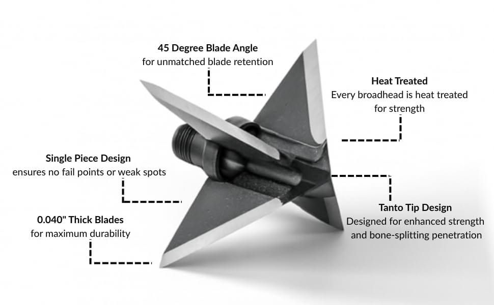 TOTA | 100 grain XL broadhead | 1-3/16-inch solid | fixed blade