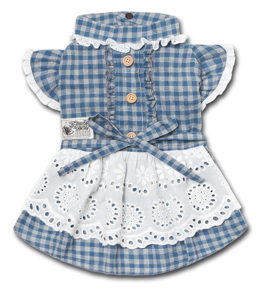 Touchdog 'I love Poochi' Classical Plaid Fashion Designer Dog Dress