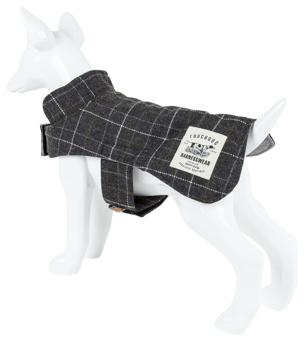 Touchdog ® 2-In-1 Windowpane Plaid Dog Jacket and Matching Reversible Dog Mat
