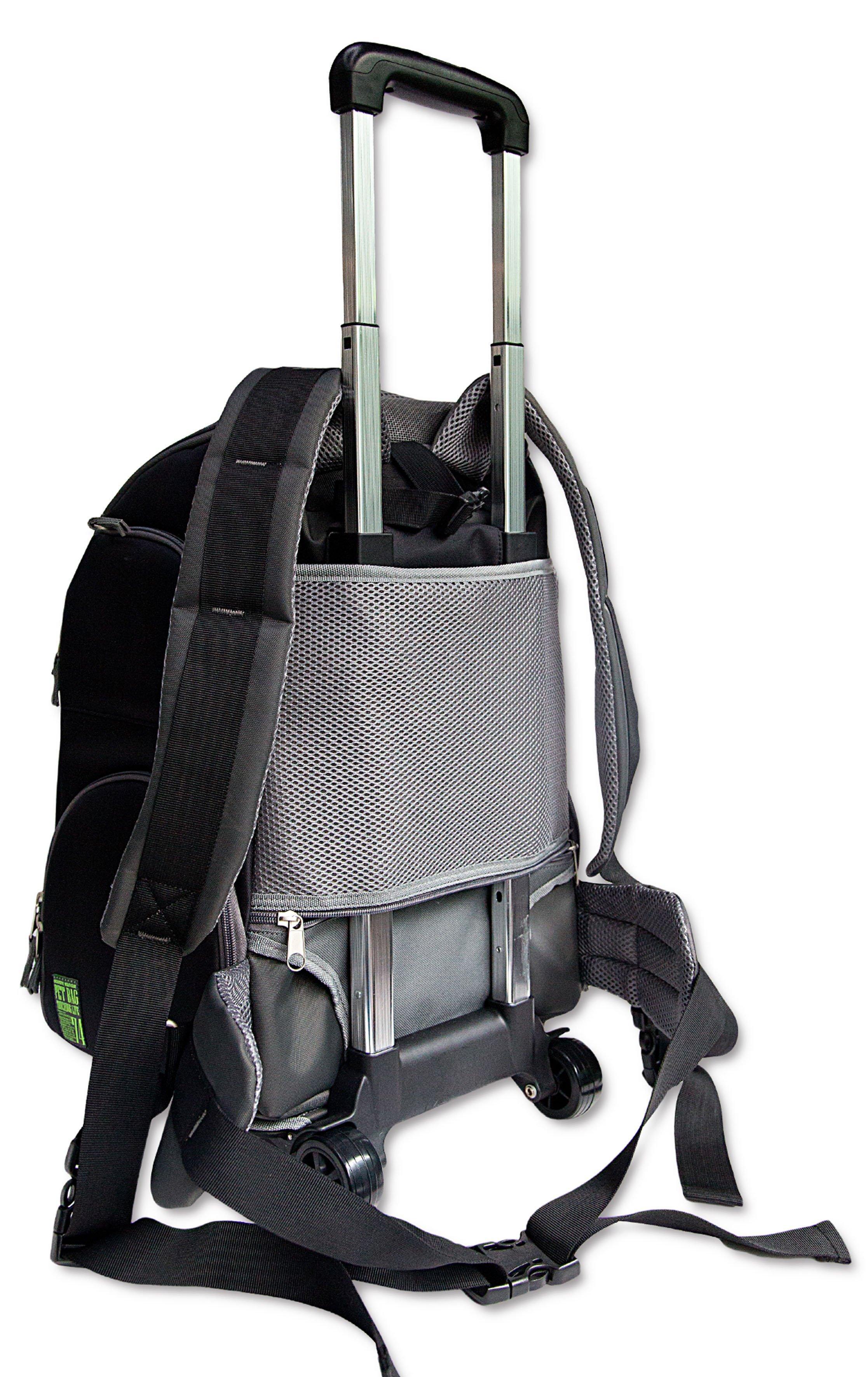 Touchdog ® 'Wuffle Duffle' 2-in-1 Wheeled Backpack Sporty Pet Carrier