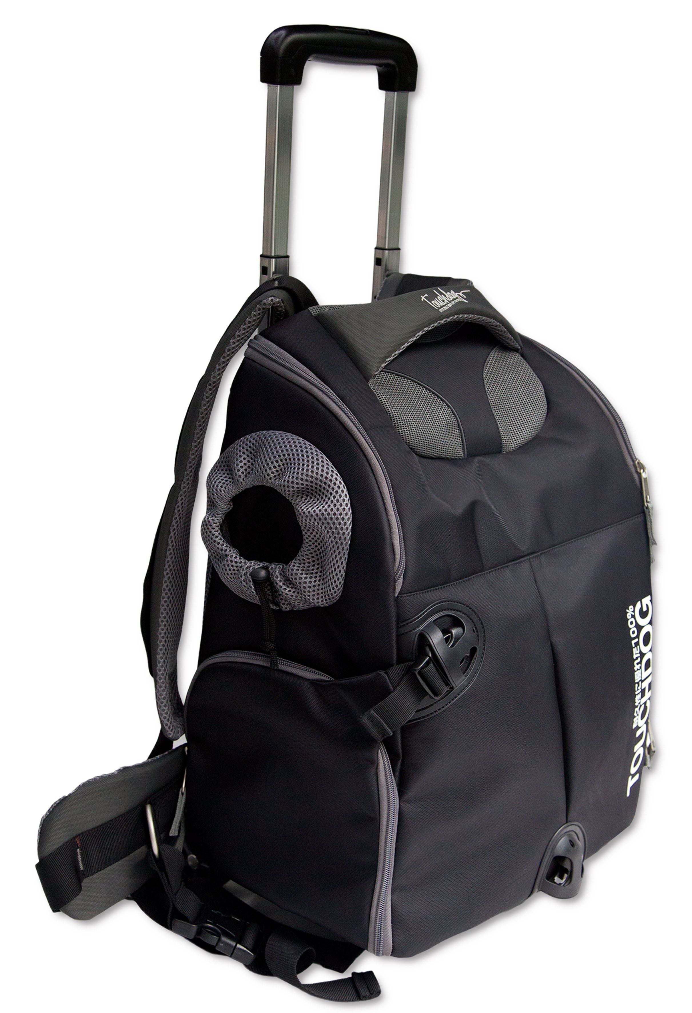 Touchdog ® 'Wuffle Duffle' 2-in-1 Wheeled Backpack Sporty Pet Carrier