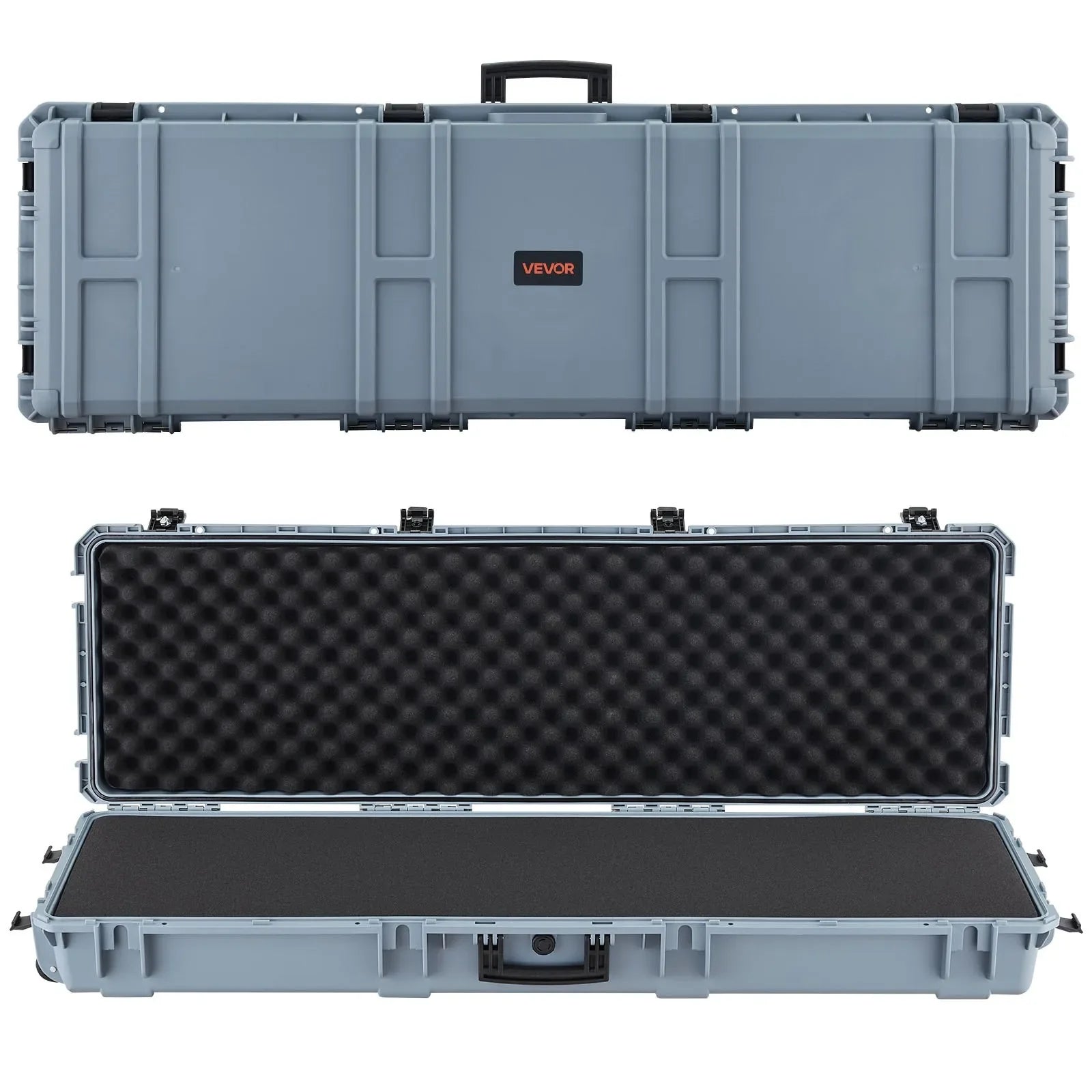 52" Hard Rifle Case, Lockable Rifle Case with Pre-cut Foams, Gun Storage with Wheels, Heavy Duty IP67 Waterproof & Dustproof Pistol Storage Cases for Rifles, Shotguns, Airsoft Guns