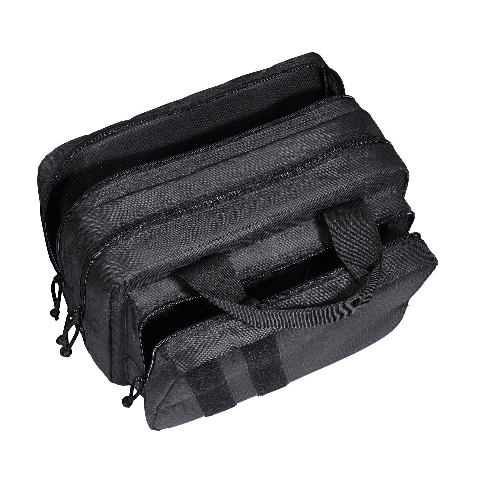 Range Bag for 2 Pistols, Tactical Gun Bag with 2 Built-in Removable Pistol Bags & 6 Detachable Magazines, Gun Range Bag for Outdoor Hunting Shooting, Lockable Carrying Handgun Bag Case
