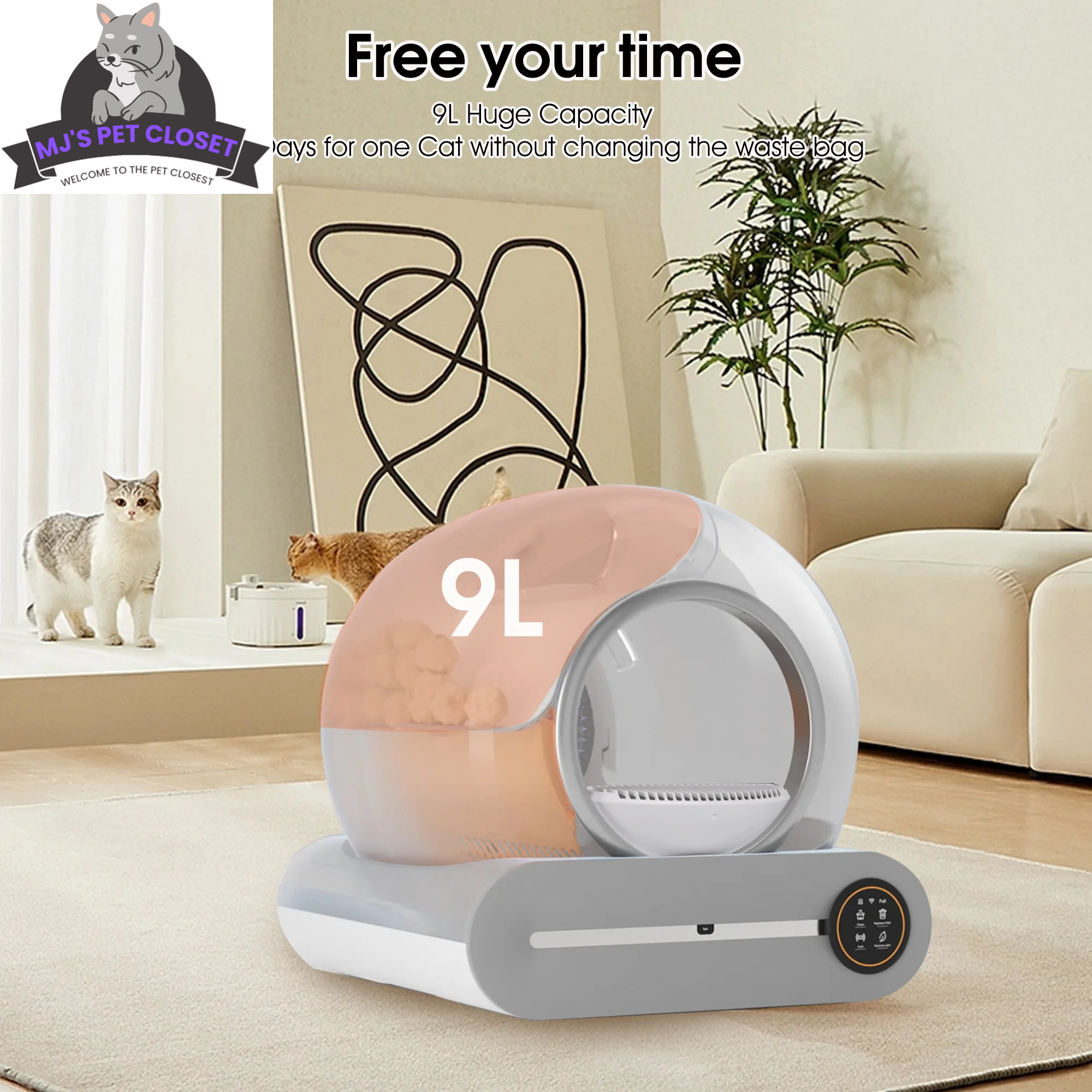 Say goodbye to messy litter! 🐾✨ Meet the Smart Self-Cleaning Litter Box with App Control and Safety Features! Perfect for busy cat parents! 😻📱