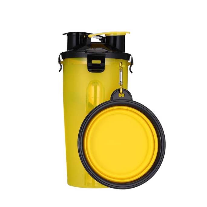 Portable Pet Travel Water and Food Bottle with Extra Bowl by Milou & Lumi