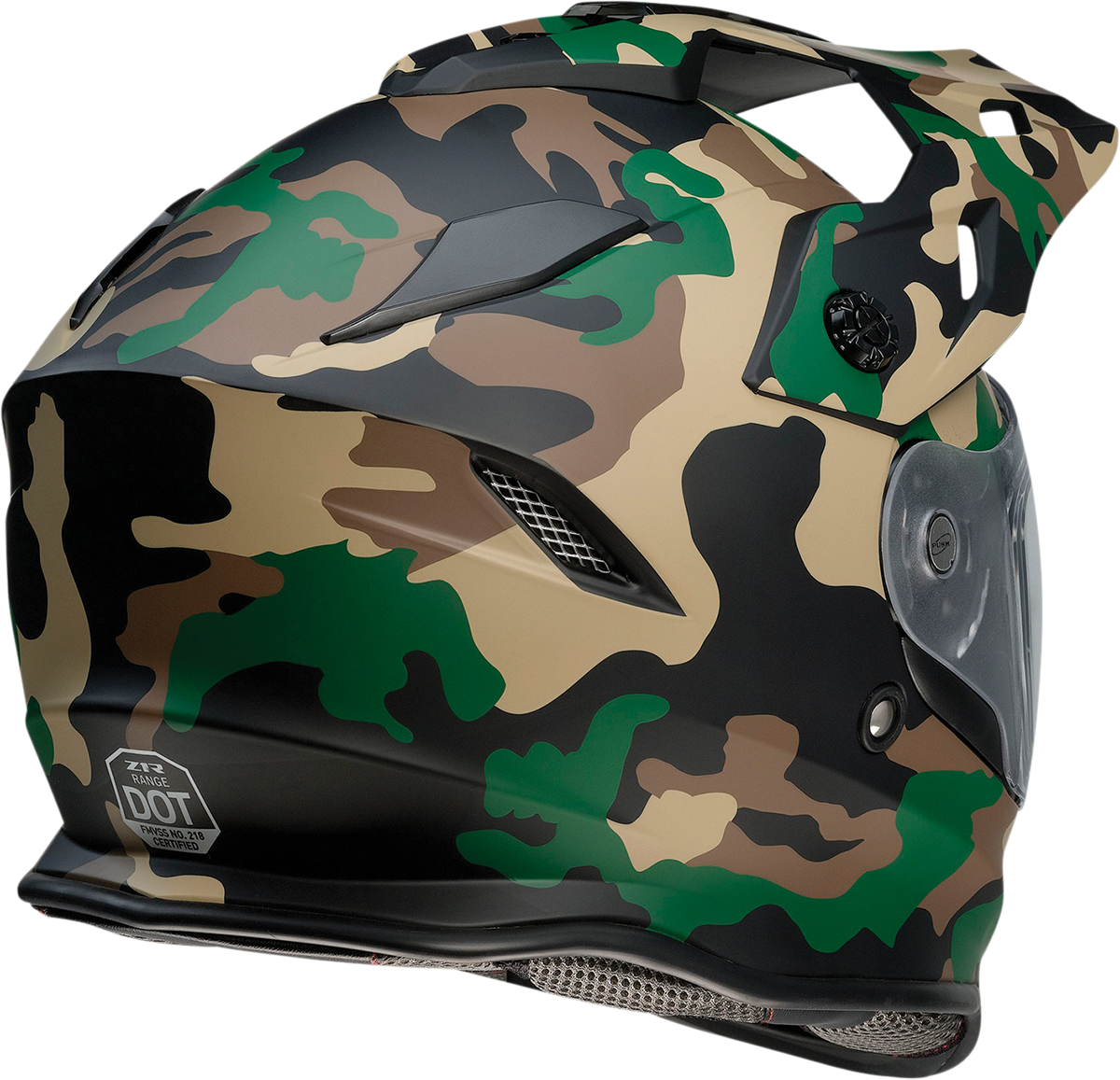 Z1R, Z1R Range Camo Woodland Motorcycle Helmet - 2XL (Part No. 0140-0086)