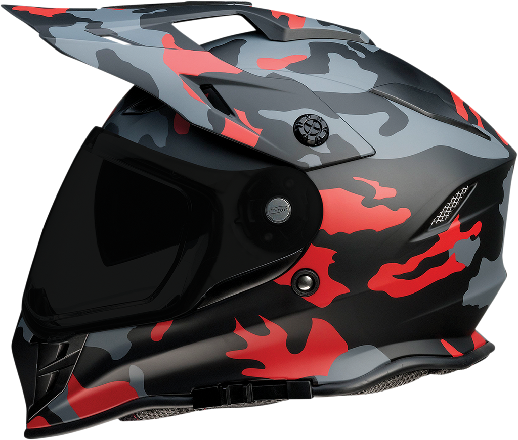 Z1R, Z1R Range Helmet - Camo Red, Small (Part #0140-0094) | Versatile Motorcycle Helmet with Sun Visor and Removable Lining