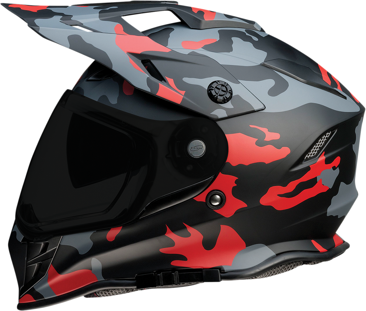 Z1R, Z1R Range Helmet - Camo Red, Small (Part #0140-0094) | Versatile Motorcycle Helmet with Sun Visor and Removable Lining