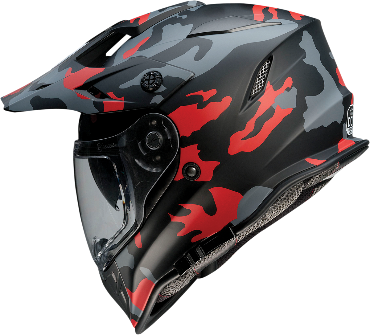 Z1R, Z1R Range Helmet - Camo Red, Small (Part #0140-0094) | Versatile Motorcycle Helmet with Sun Visor and Removable Lining