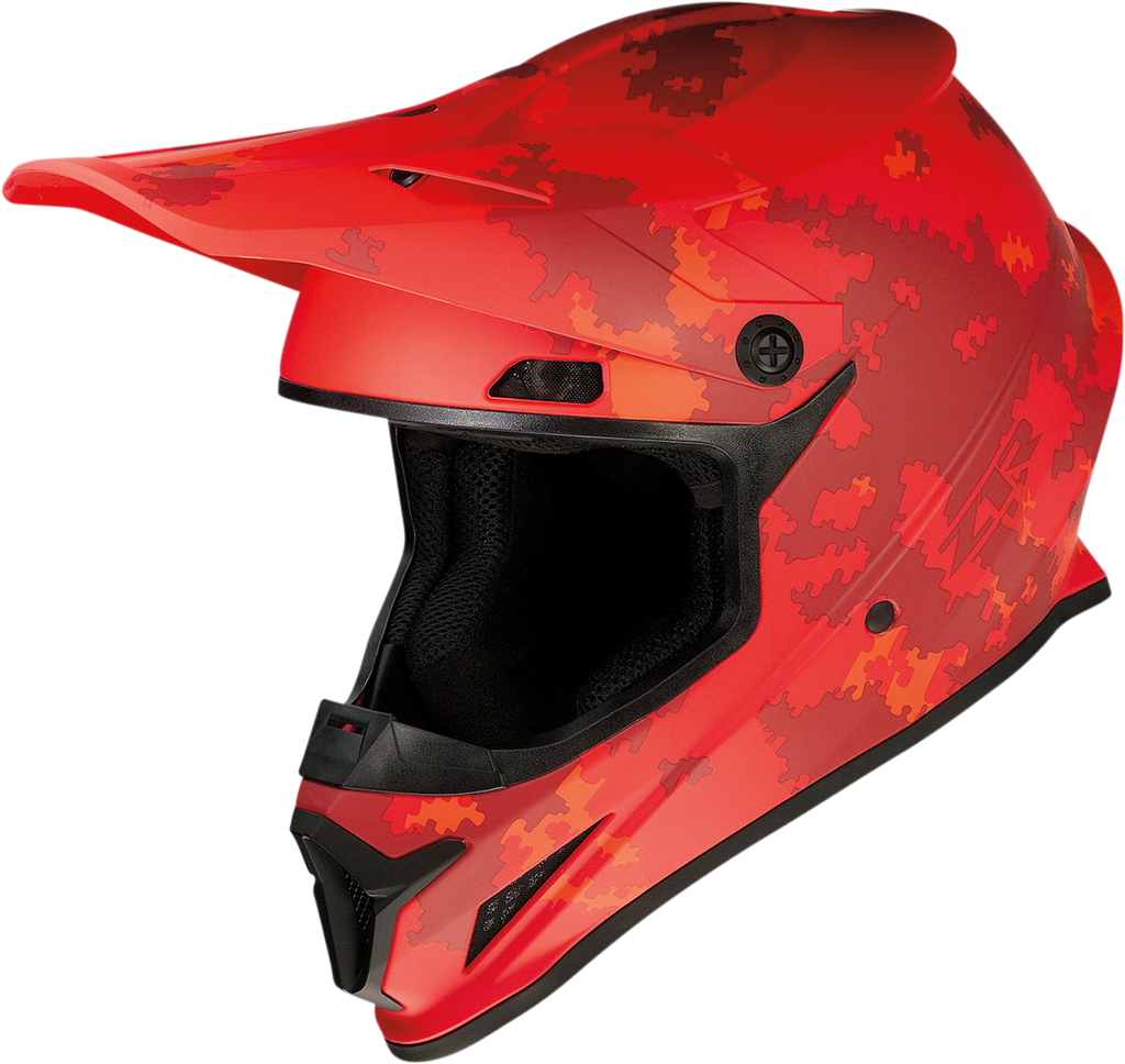 Z1R, Z1R Rise Helmet Digi Camo Red 2XL with Enhanced Ventilation and Removable Liner