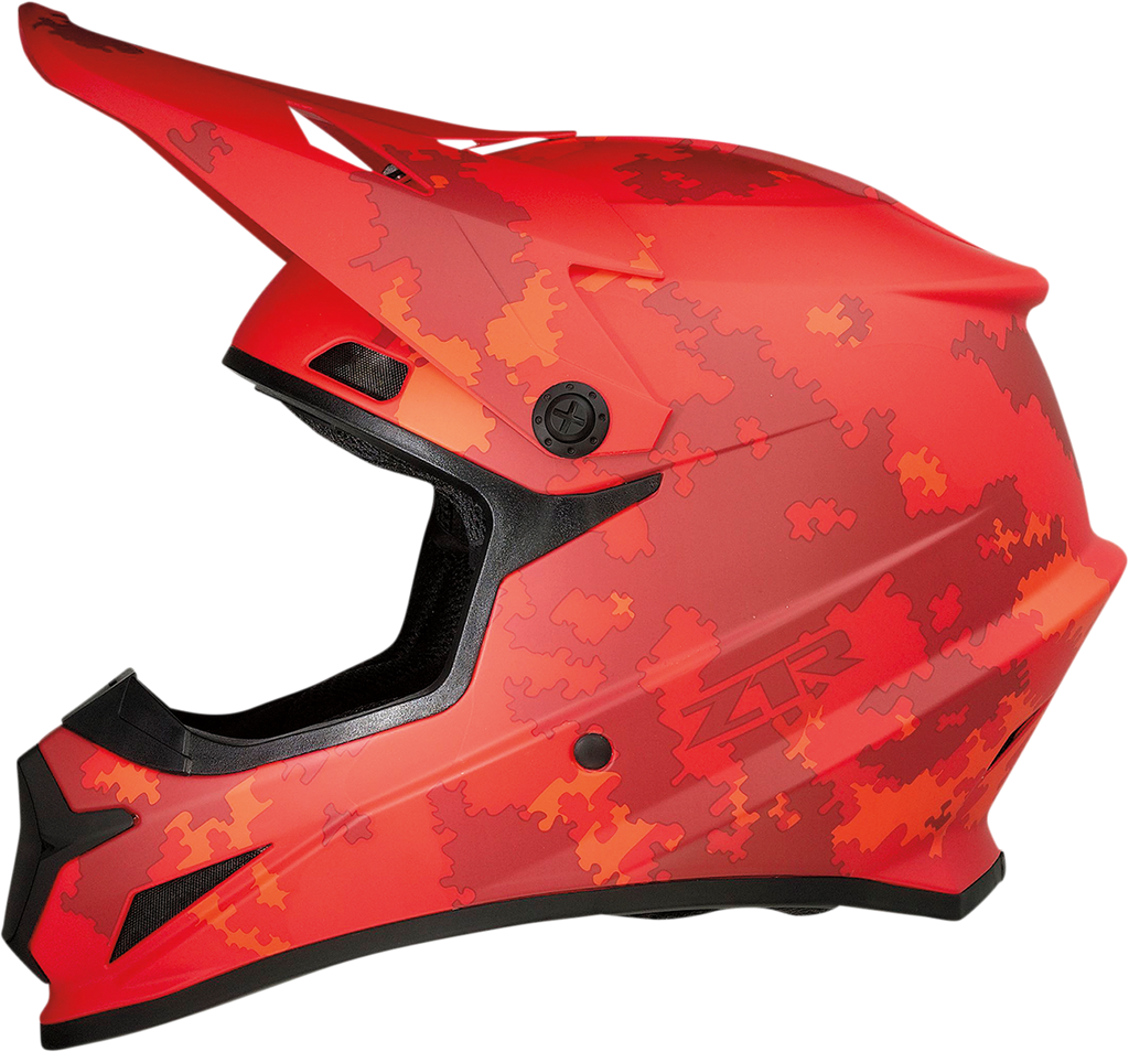 Z1R, Z1R Rise Helmet Digi Camo Red 2XL with Enhanced Ventilation and Removable Liner