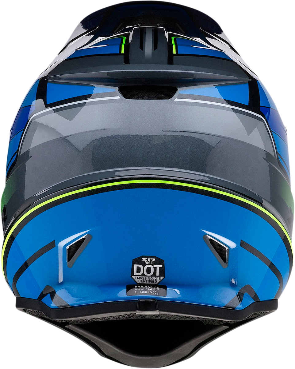 Z1R, Z1R Rise Motorcycle Helmet - Blue/Hi-Viz, 2XL, Part Number 0110-7197