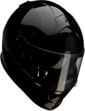 Z1R, Z1R Warrant Helmet - Black, Medium | Polycarbonate Shell with Drop-down Sun Visor and Ventilation System